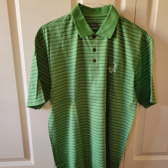 Pinehurst 1895 Man's Green Stripe Golf Shirt - Size L. EEUC. - Picture 2 of 8